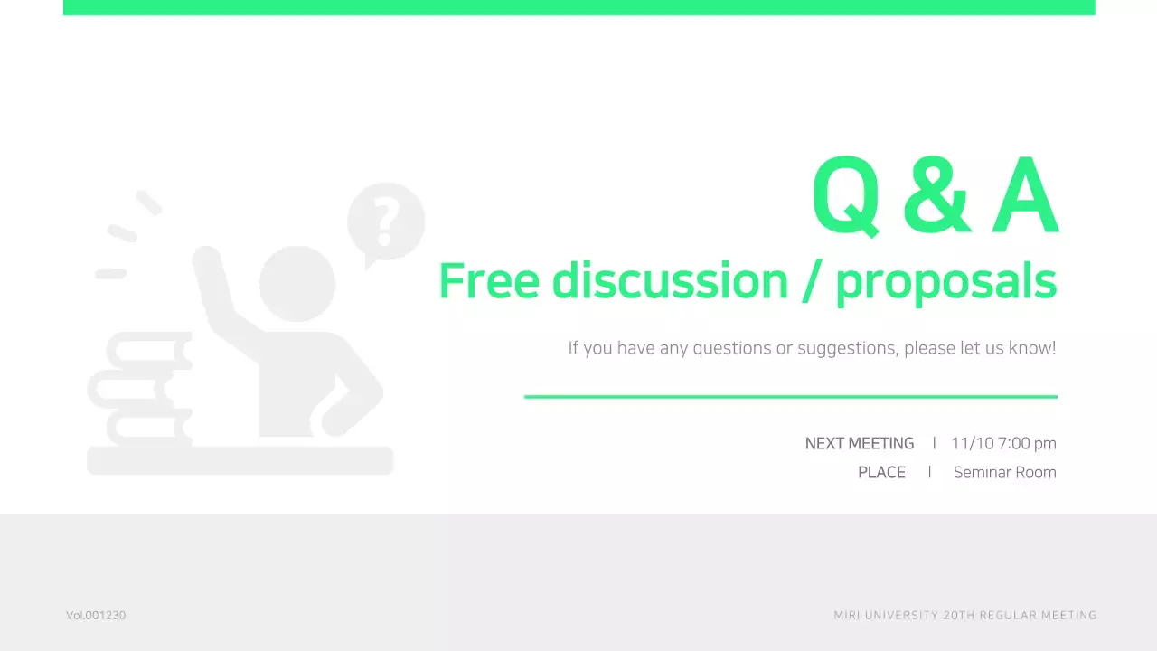 A simple, lime green student government meeting