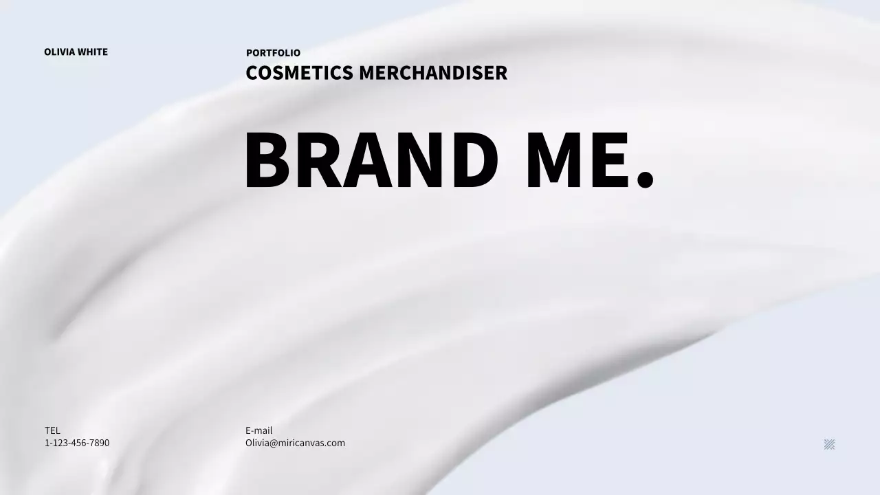 Simple cosmetics MD portfolio in light blue and black