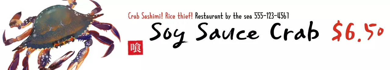 Banner promocional de frutos do mar vintage azul