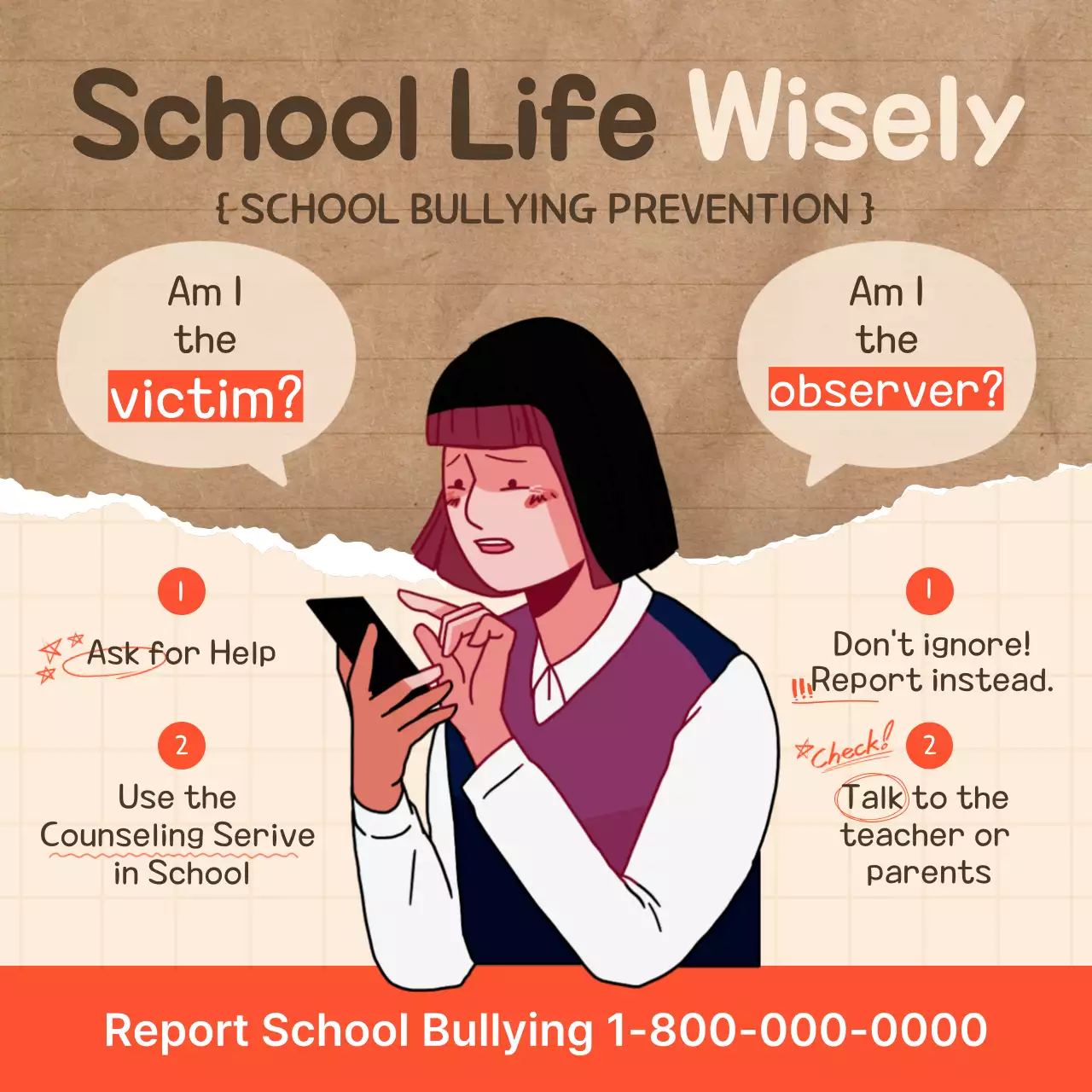 Orange Modern Bullying Guide Instagram Post