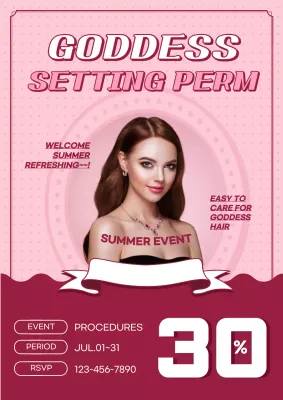 Pink Trendy Hair Promotion Poster