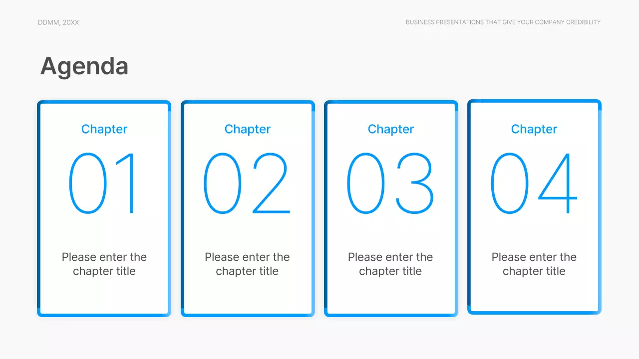 Corporate report with a modern gradient style in blue and white