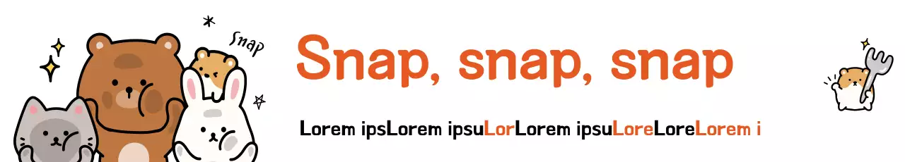 Banner de anúncio de animal fofo laranja