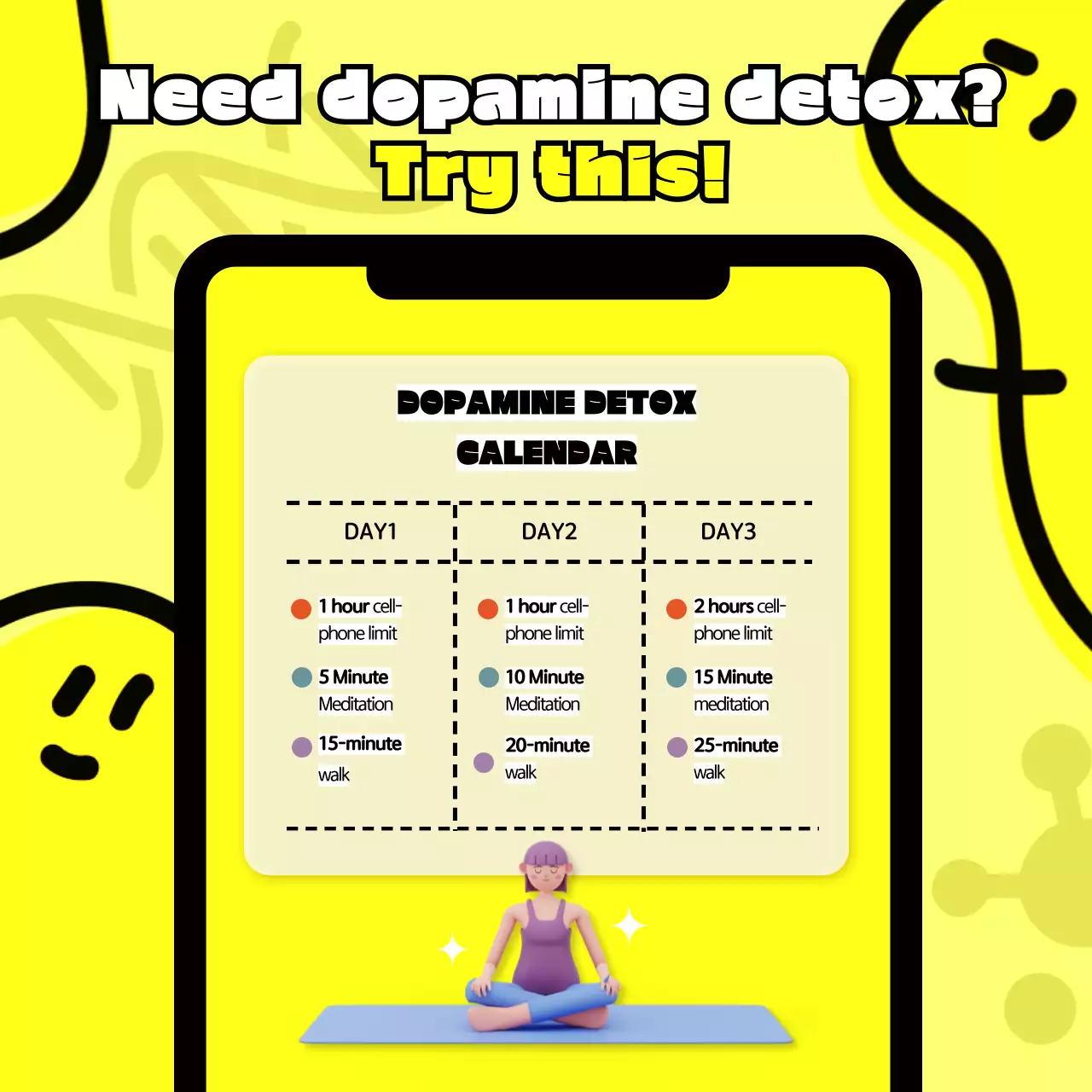 Yellow Modern Dopamine Guide Instagram Carousel