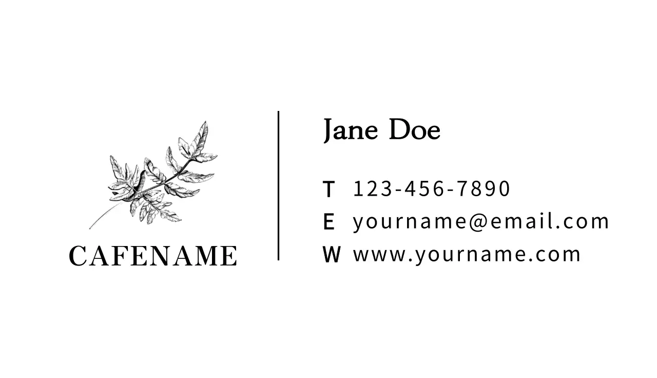 Grey Minimalist Cafe Business Card