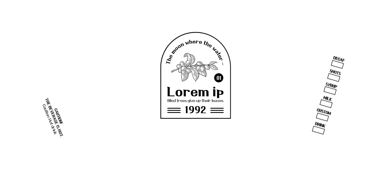 Promote and inform your cafe with a clean, black-and-white emblem logo