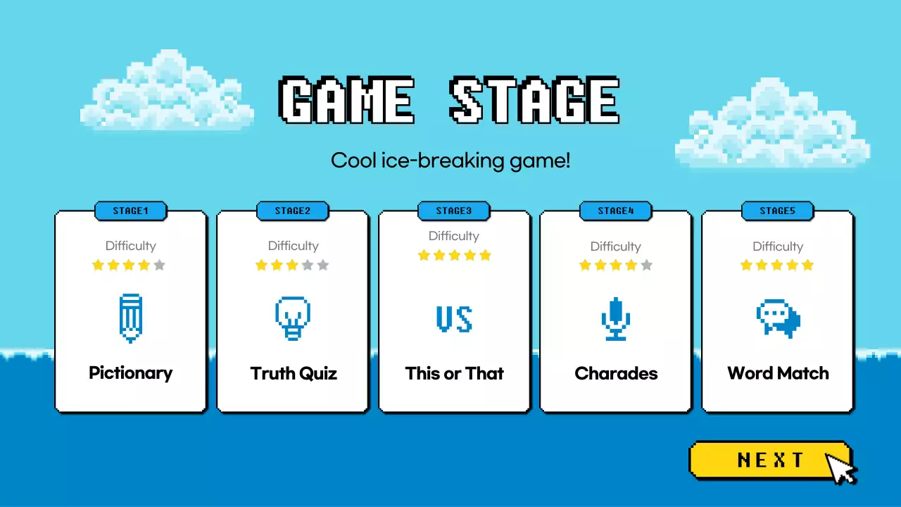 Blue Retro Quiz Event Presentation