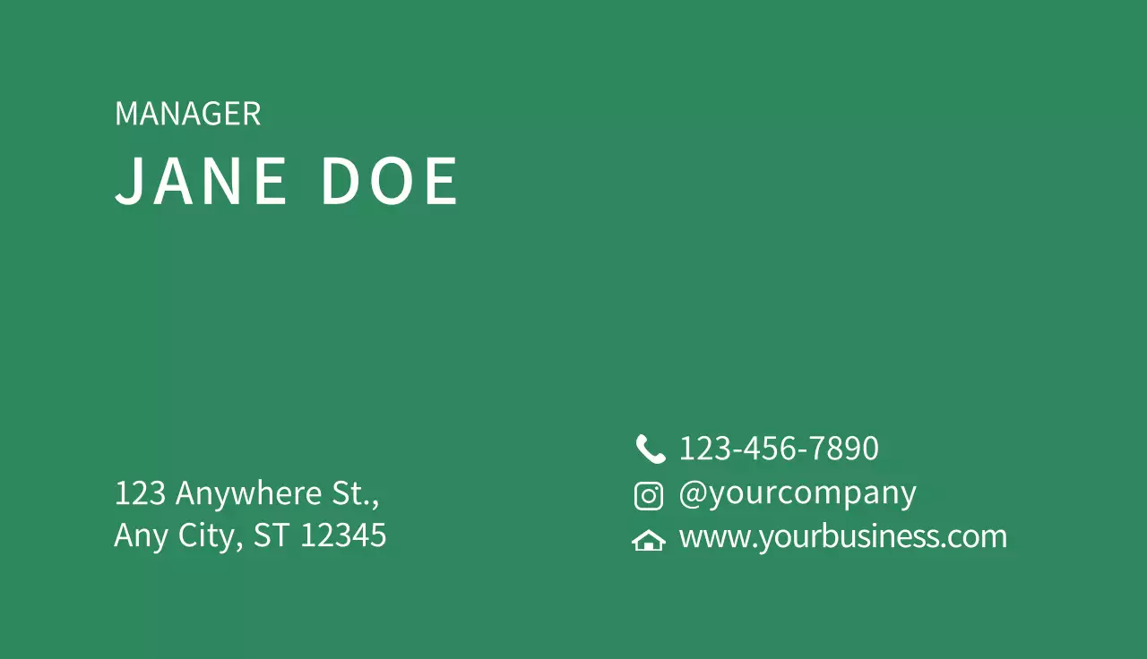 Green Minimal Plant Business Card