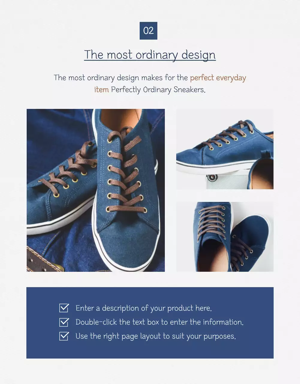 Navy Simple Sneakers Advertisement Poster