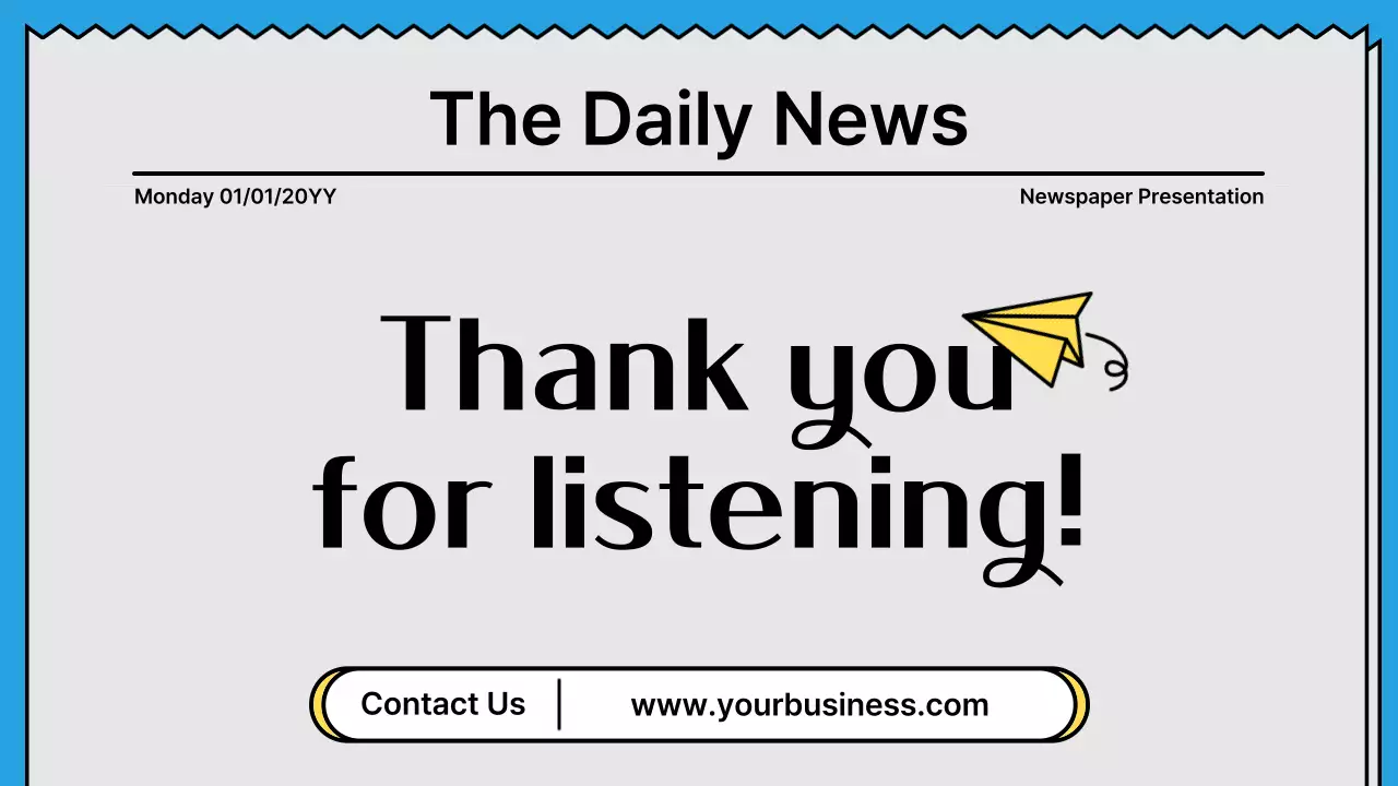 Blue Vintage Newspaper Template Presentation