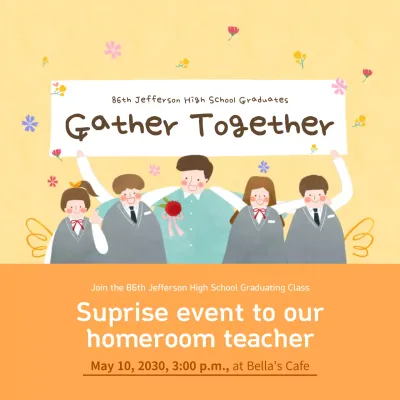 Yellow Vintage Graduation Invitation Social Media Post