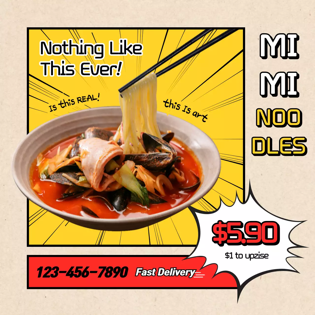 Yellow Pop Noodles Promotion Instagram Post