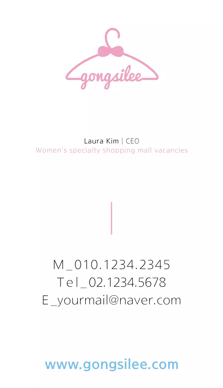 Danh thiếp tuyển dụng hiện đại màu hồng