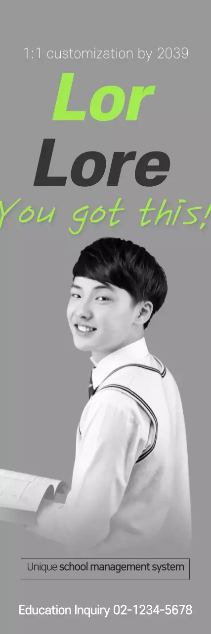 Banner de propaganda de educação moderna cinza