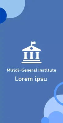 A blue background balsa with a logo depicting a school.