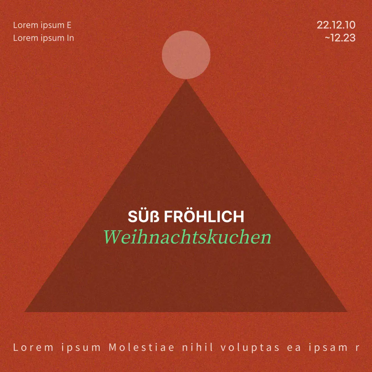 Weihnachtsaktion in Rot mit einem einfachen Konzept