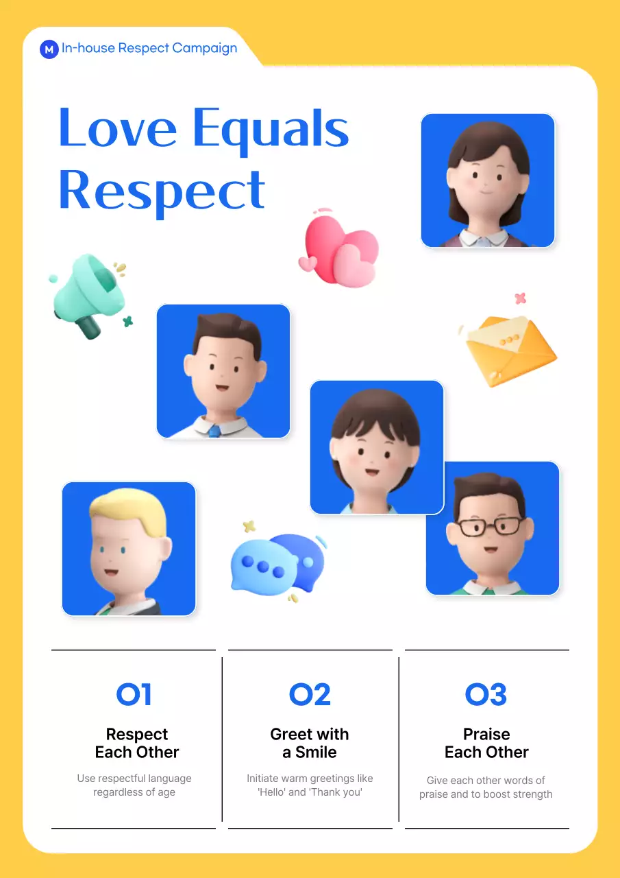 노란색 모던 리스펙트 가이드 포스터