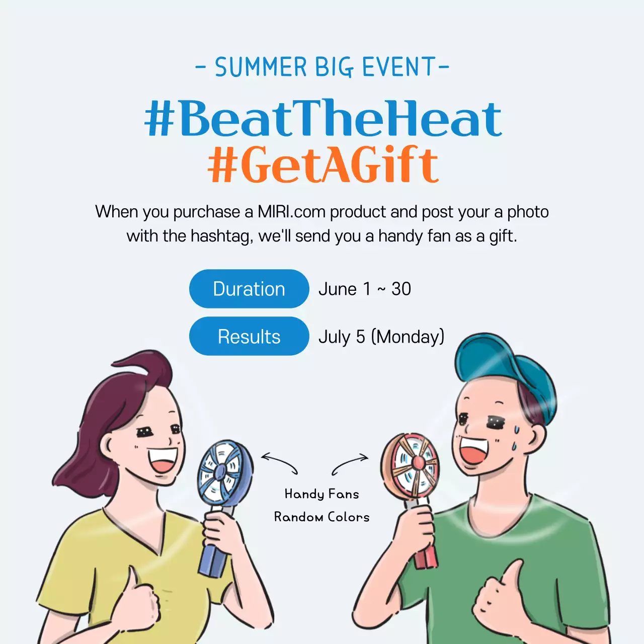 Summer handy fan social proof event