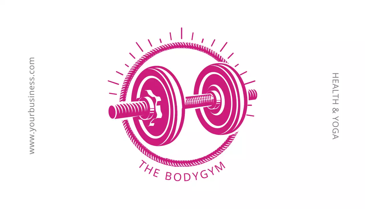 Pink Modern Gym Promotion Business Card