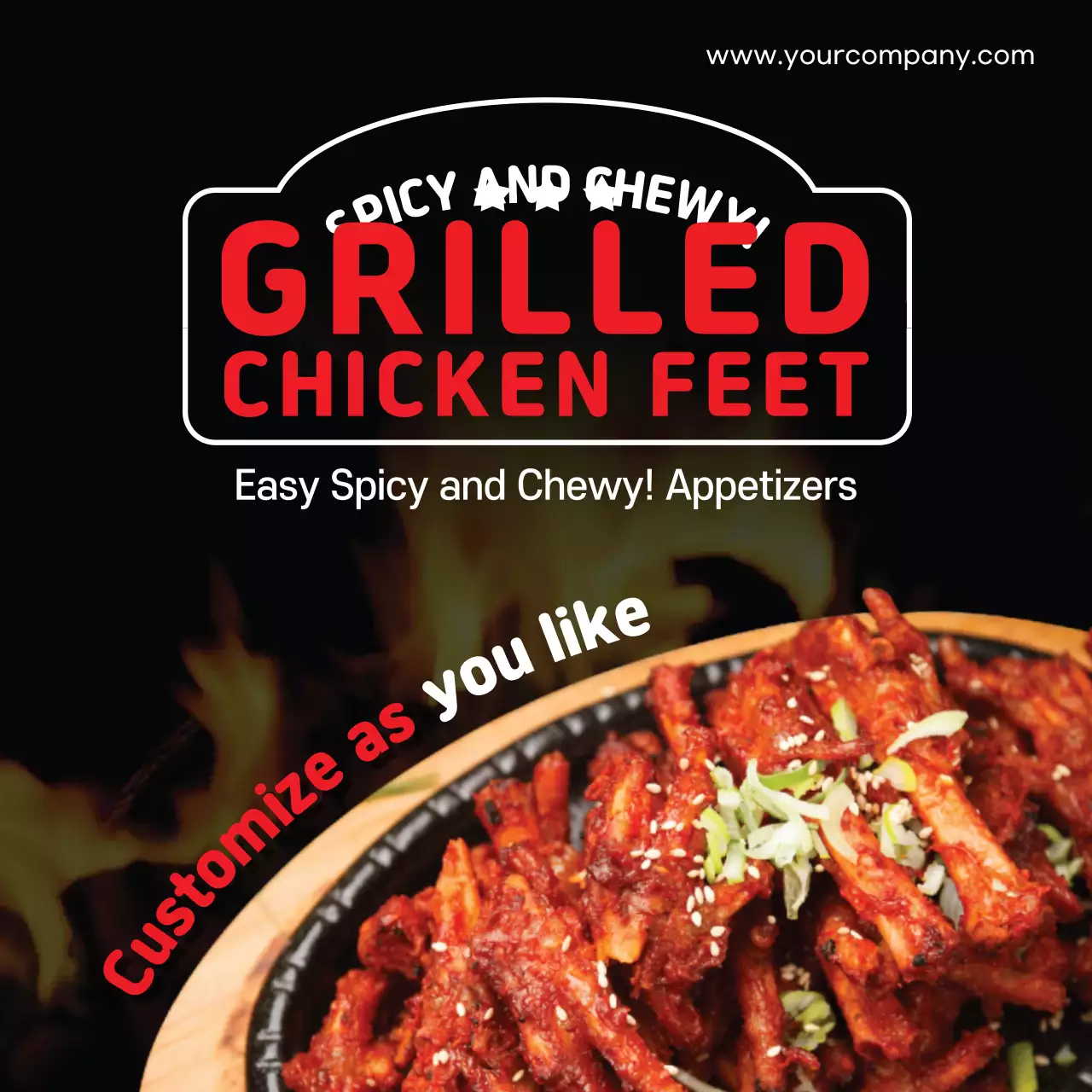 Red Modern Appetizers Promotion Social Media Post