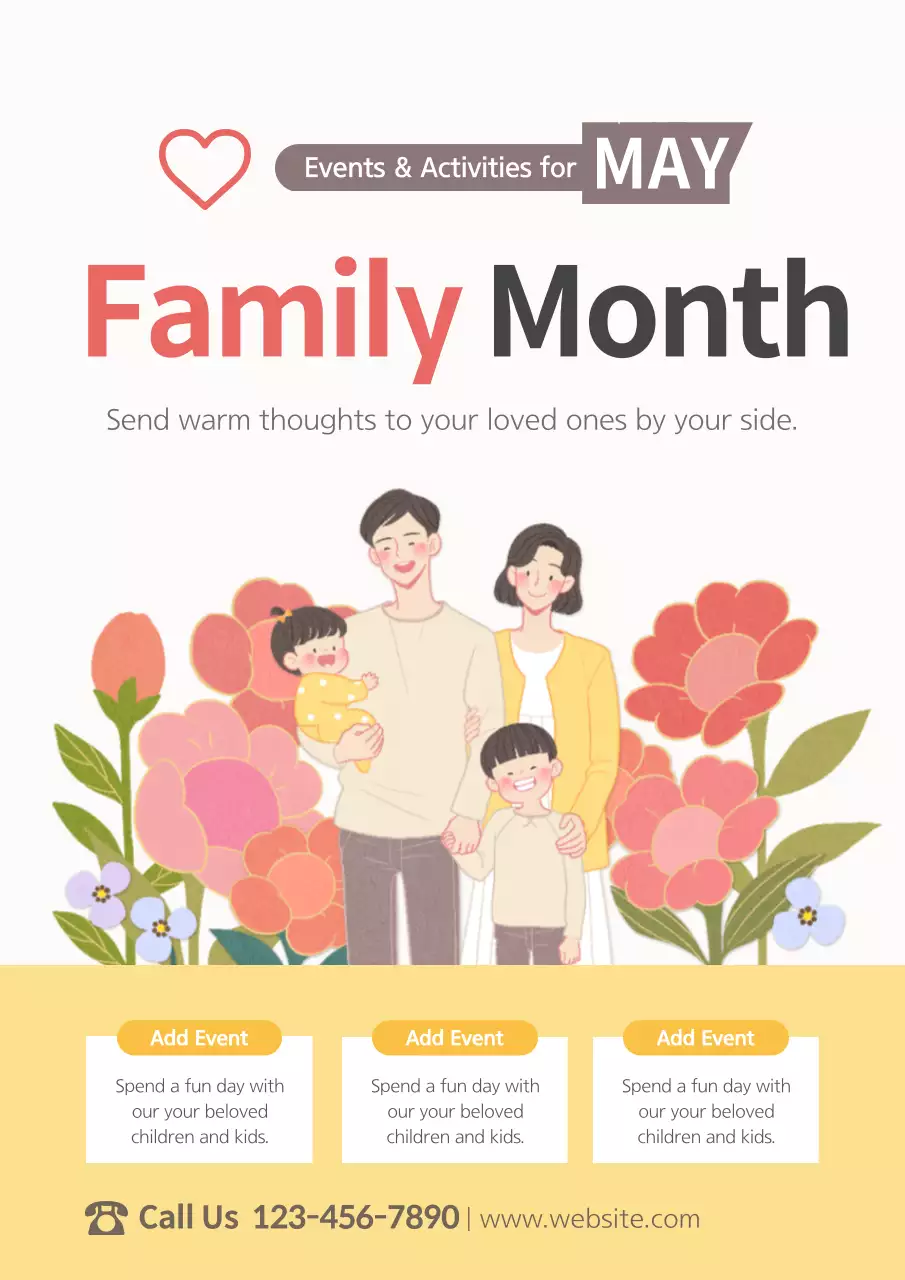 Red Simple Family Event Poster