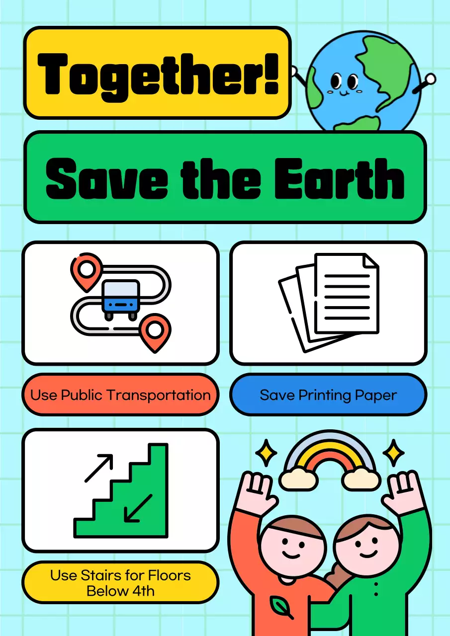 Green Minimal Earth Announcement Poster