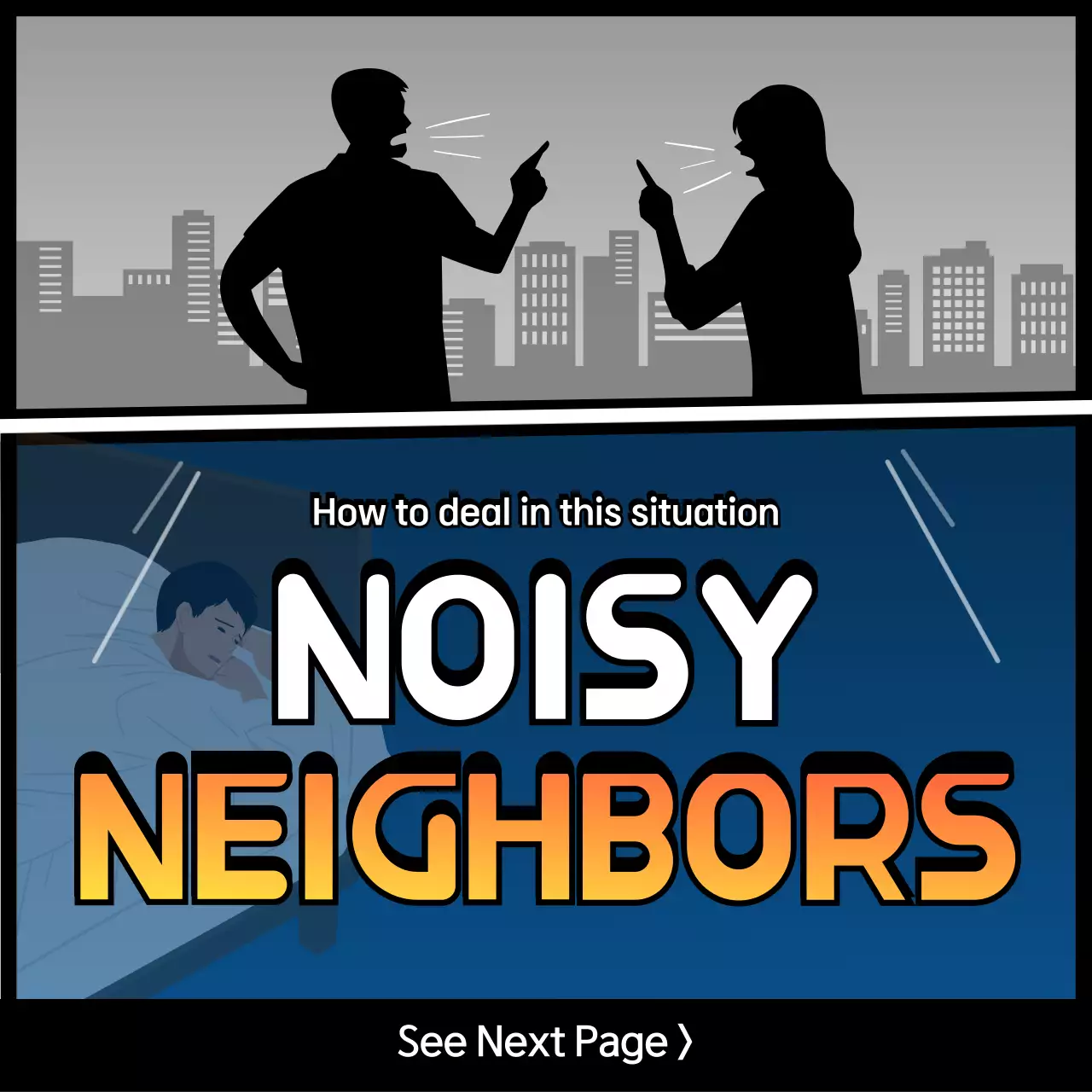 Grey Comic Neighbors Guide Instagram Carousel