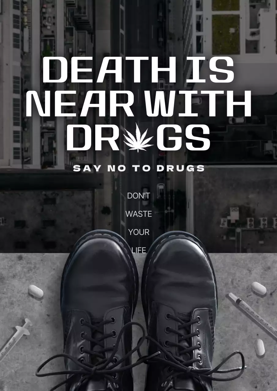 Black Bold Drugs Announcement Poster