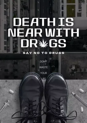 Black Bold Drugs Announcement Poster