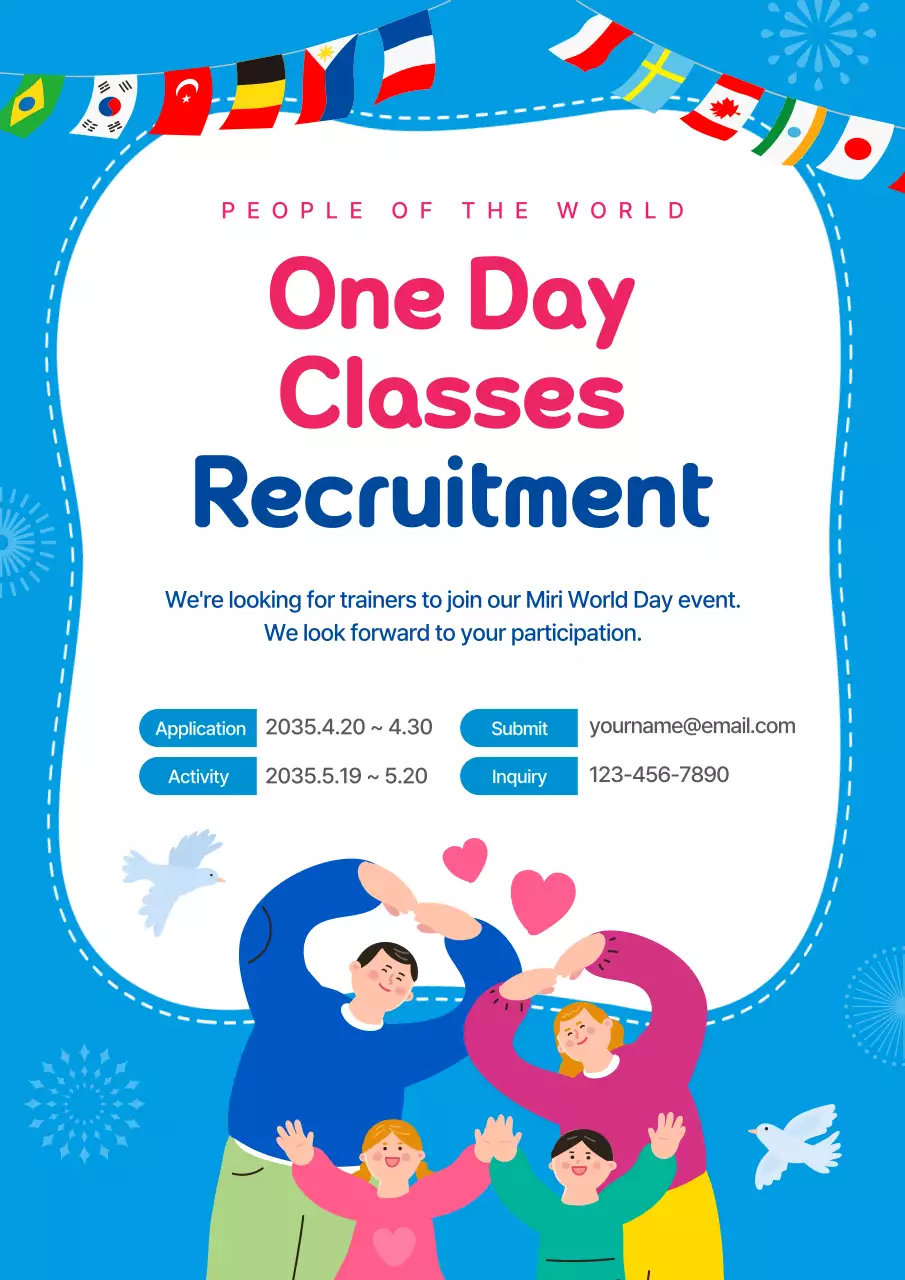 Blue Modern Classes Recruitment Poster
