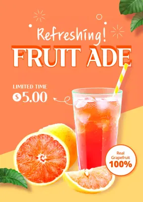 Orange Trendy Drink Promotion Poster