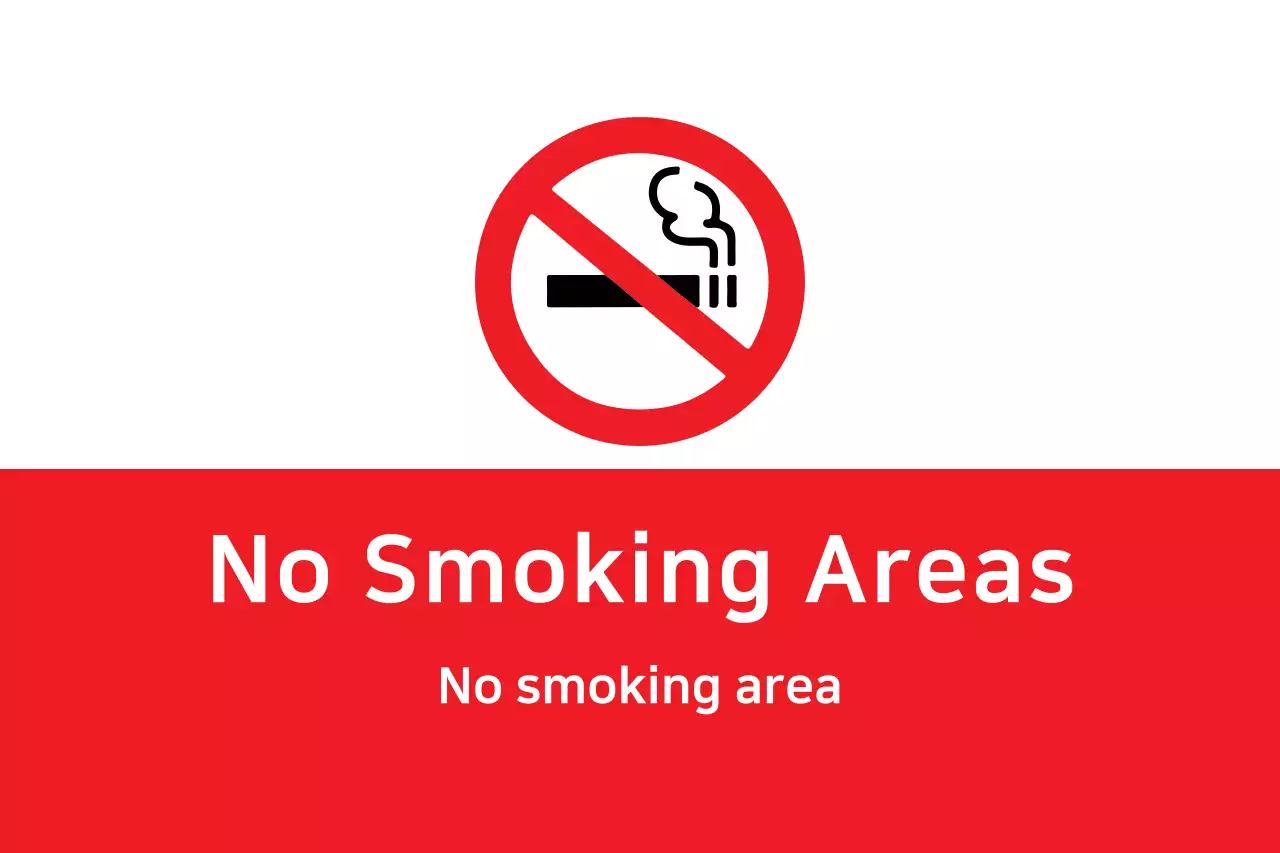 Red Simple No Smoking Notice Banner