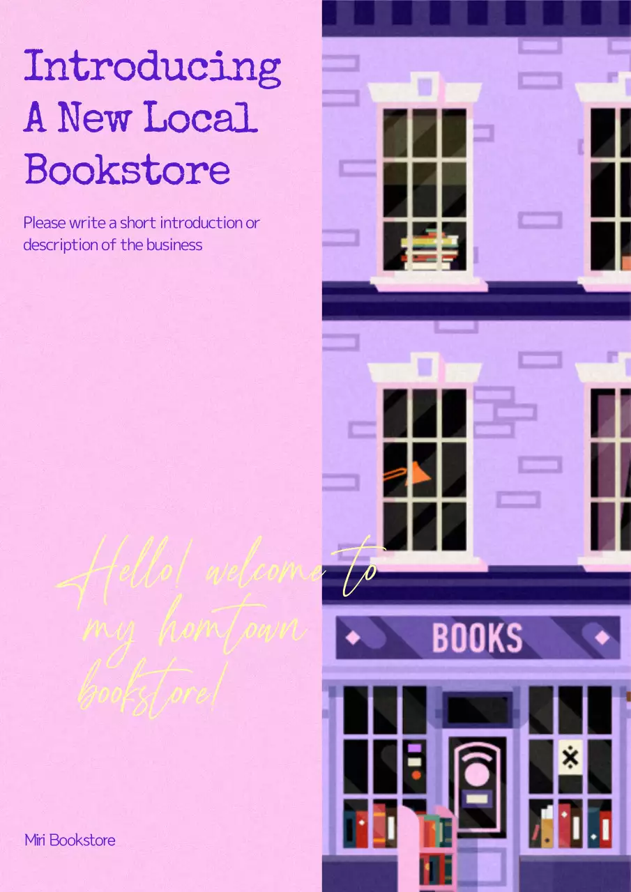 Introducing the cute pink and purple bookstore Bookstore