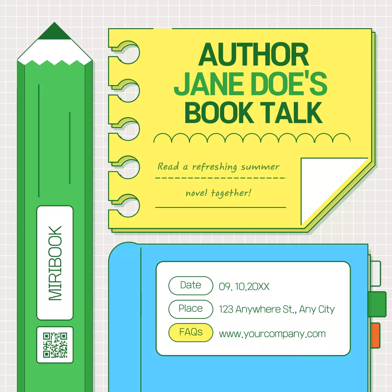 Green Modern Book Event Social Media Post