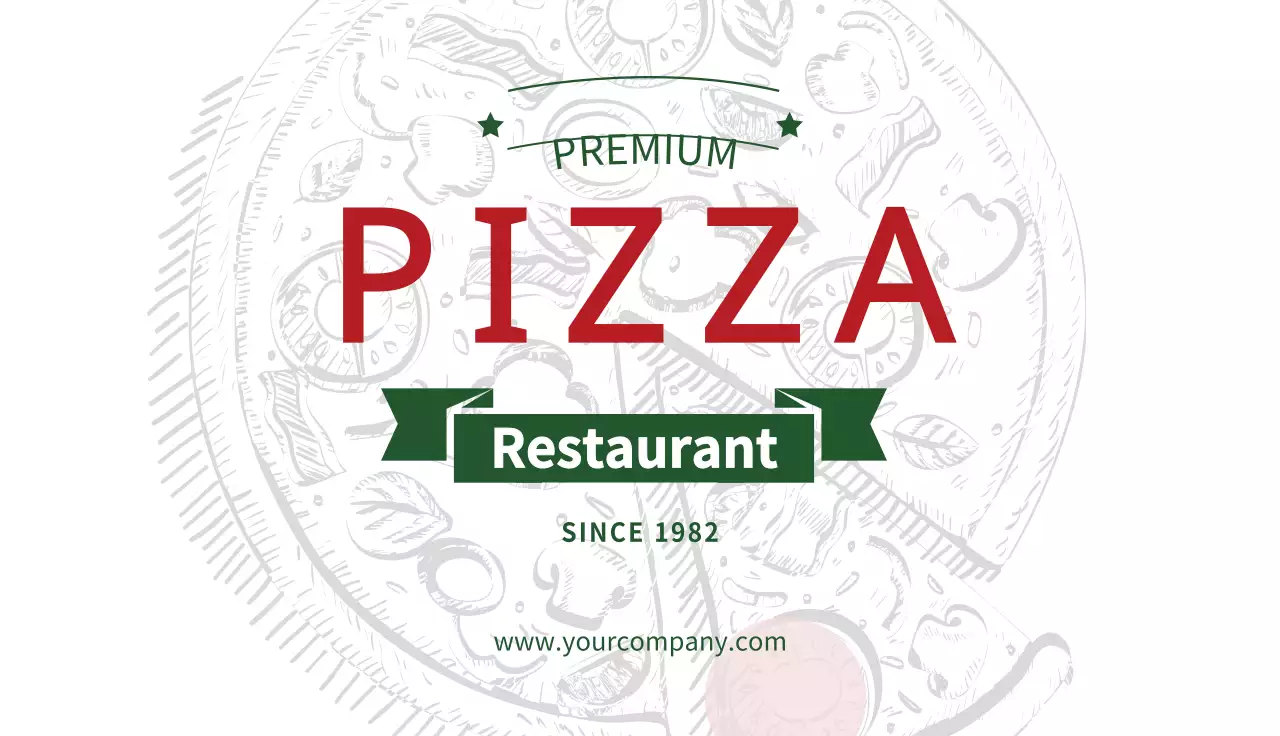 Green Classic Pizza Business Card