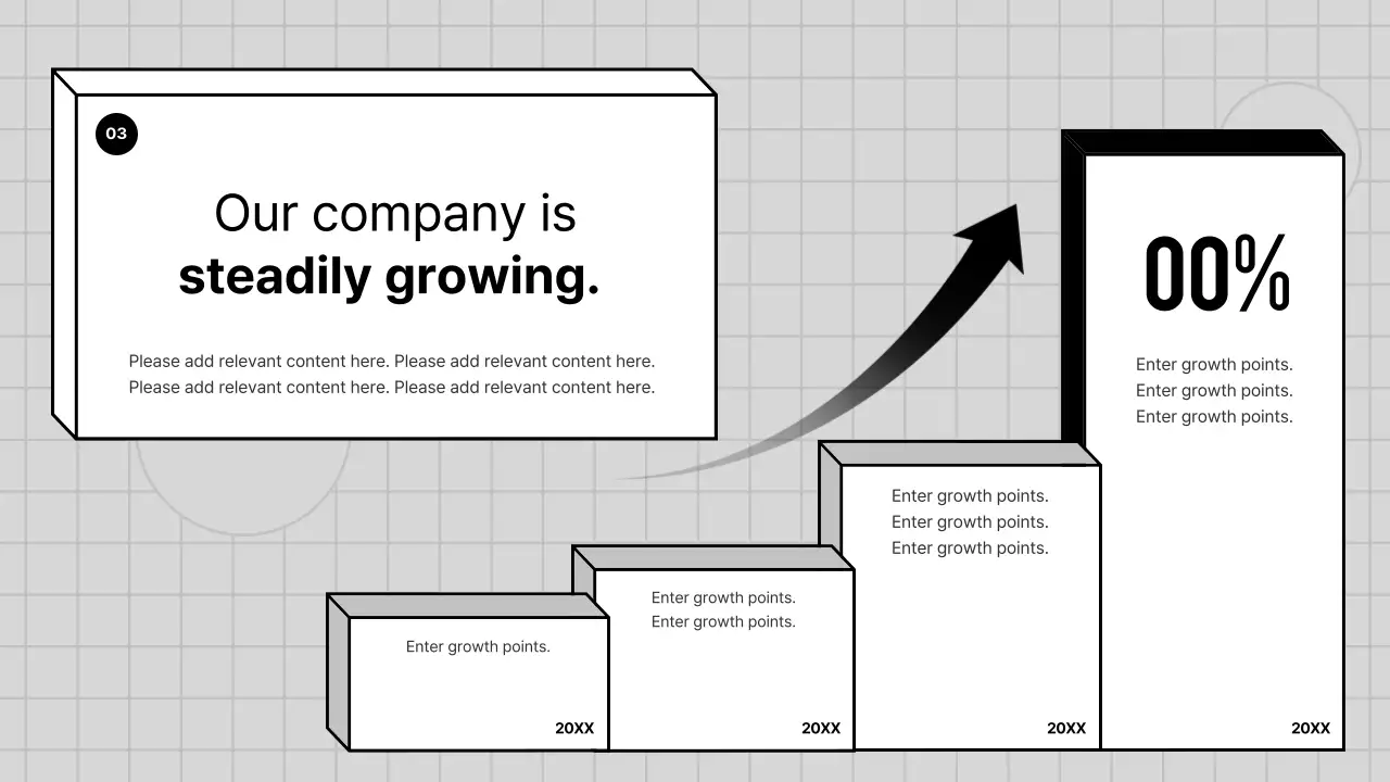A gray, geometric company profile for a business PT