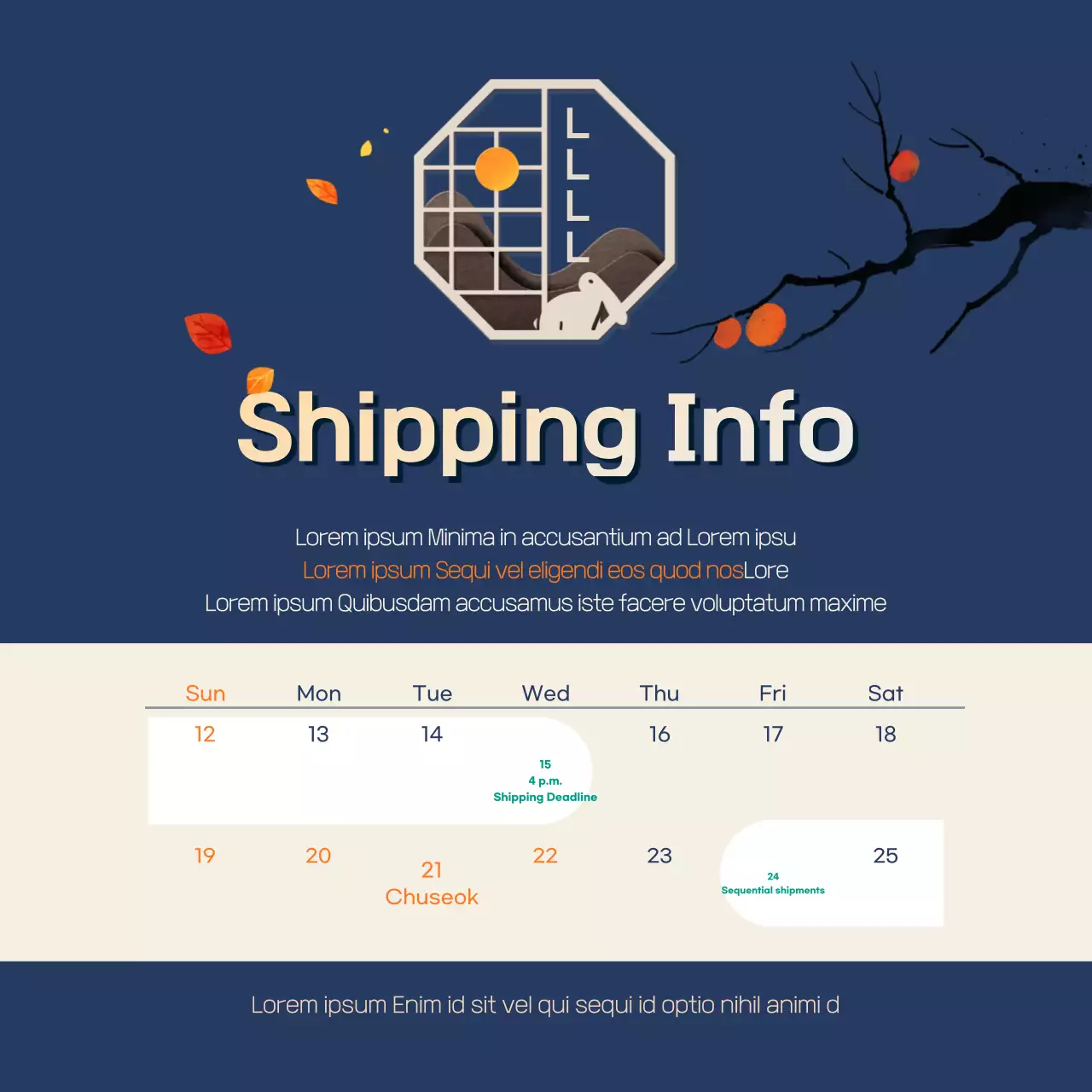 Navy Modern Shipping Notice Banner