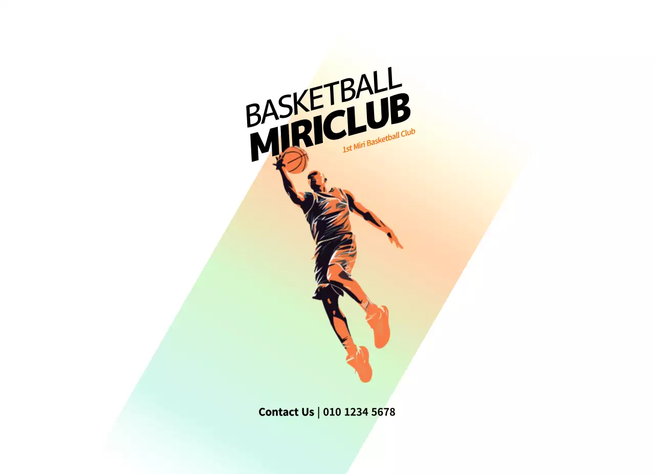 Konsep klub olahraga bola basket dengan gradien oranye