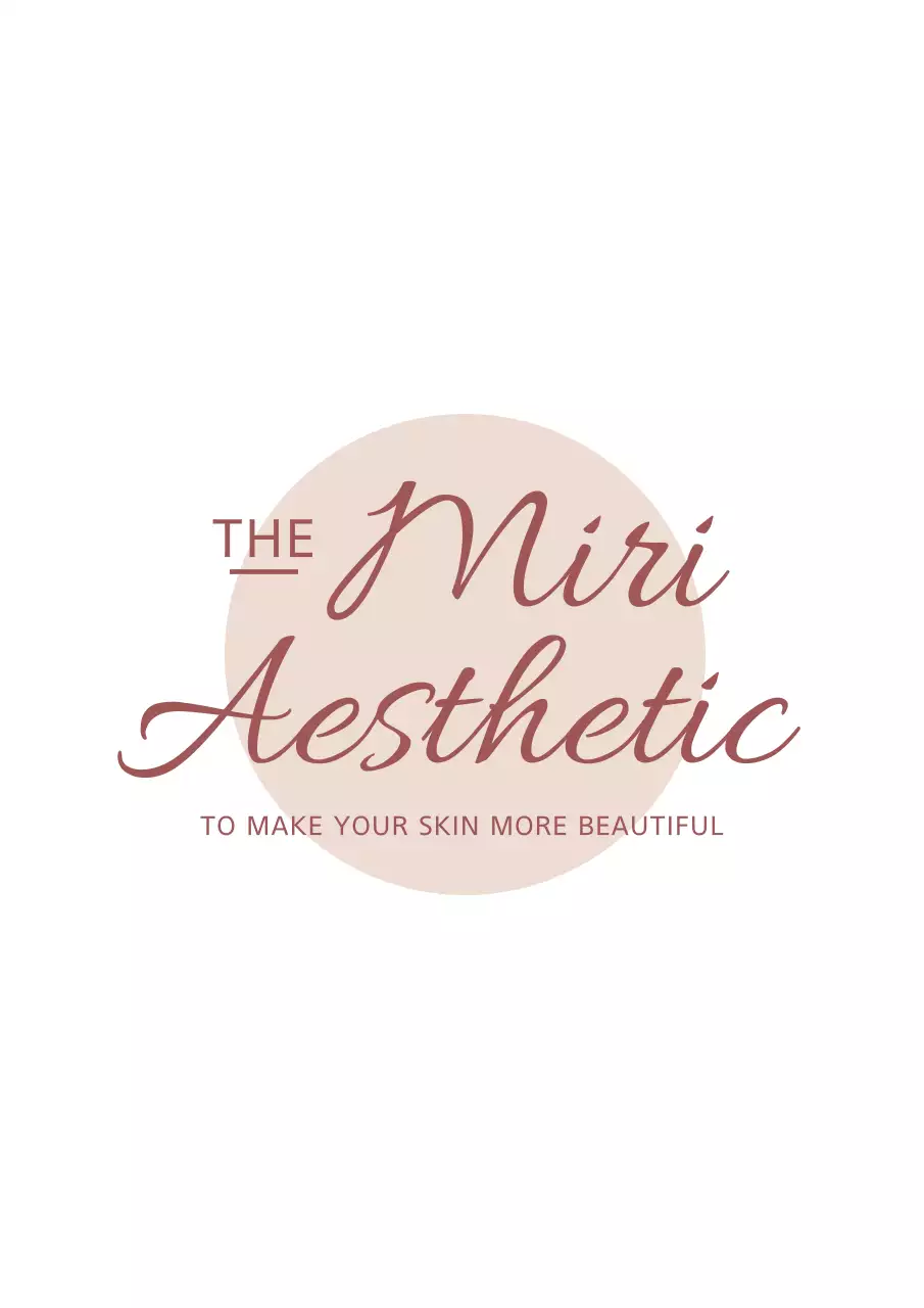 Thiết kế túi dạng dây dành cho thẩm mỹ da liễu với hình tròn màu hồng và tên công ty viết bằng chữ thảo.