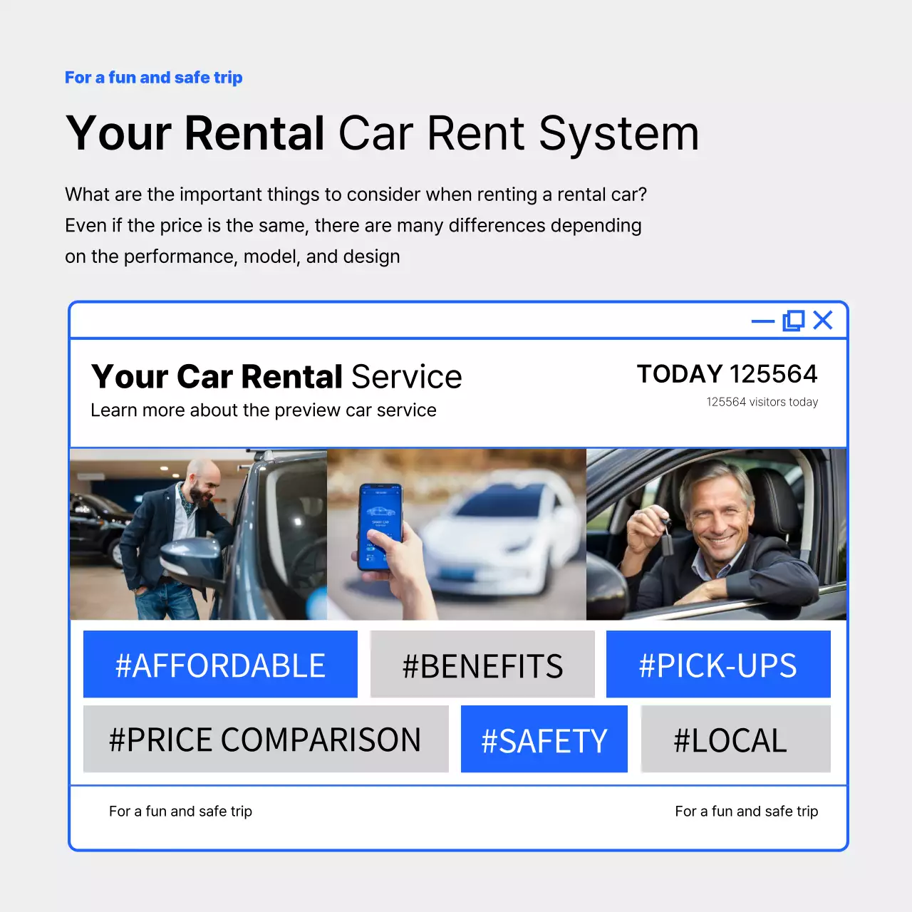 Blue Modern Car Promotion Instagram Carousel