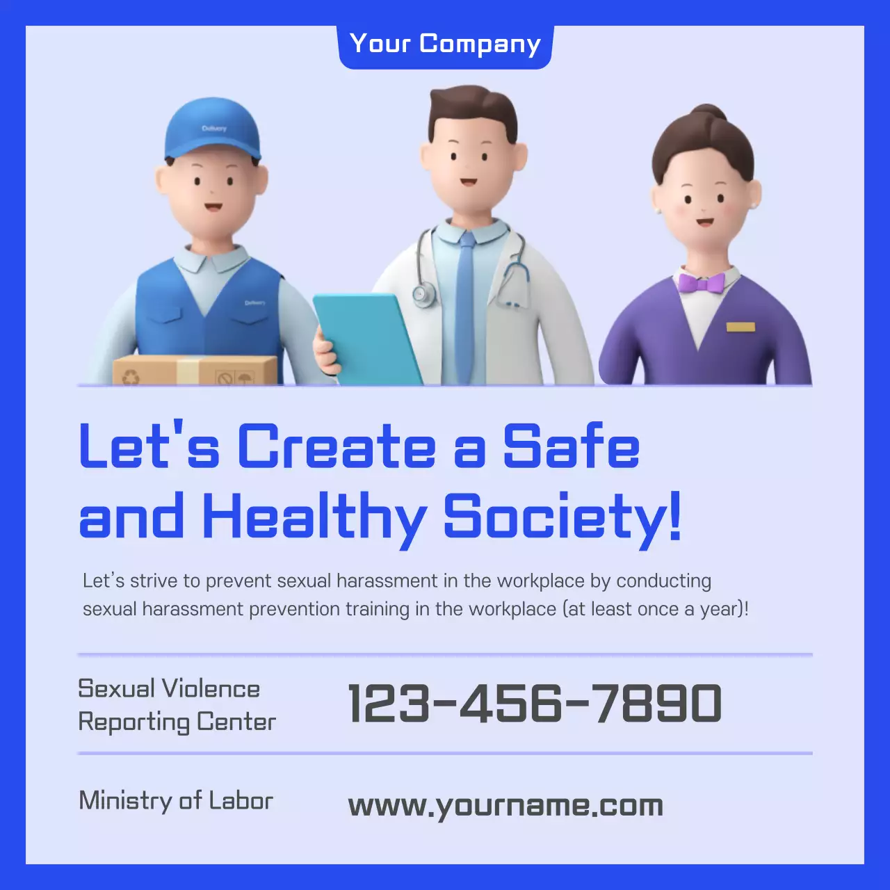 Blue Modern Work Guide Instagram Carousel