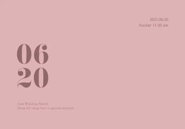 Amplop kartu pos undangan pernikahan bulan Juni dengan teks