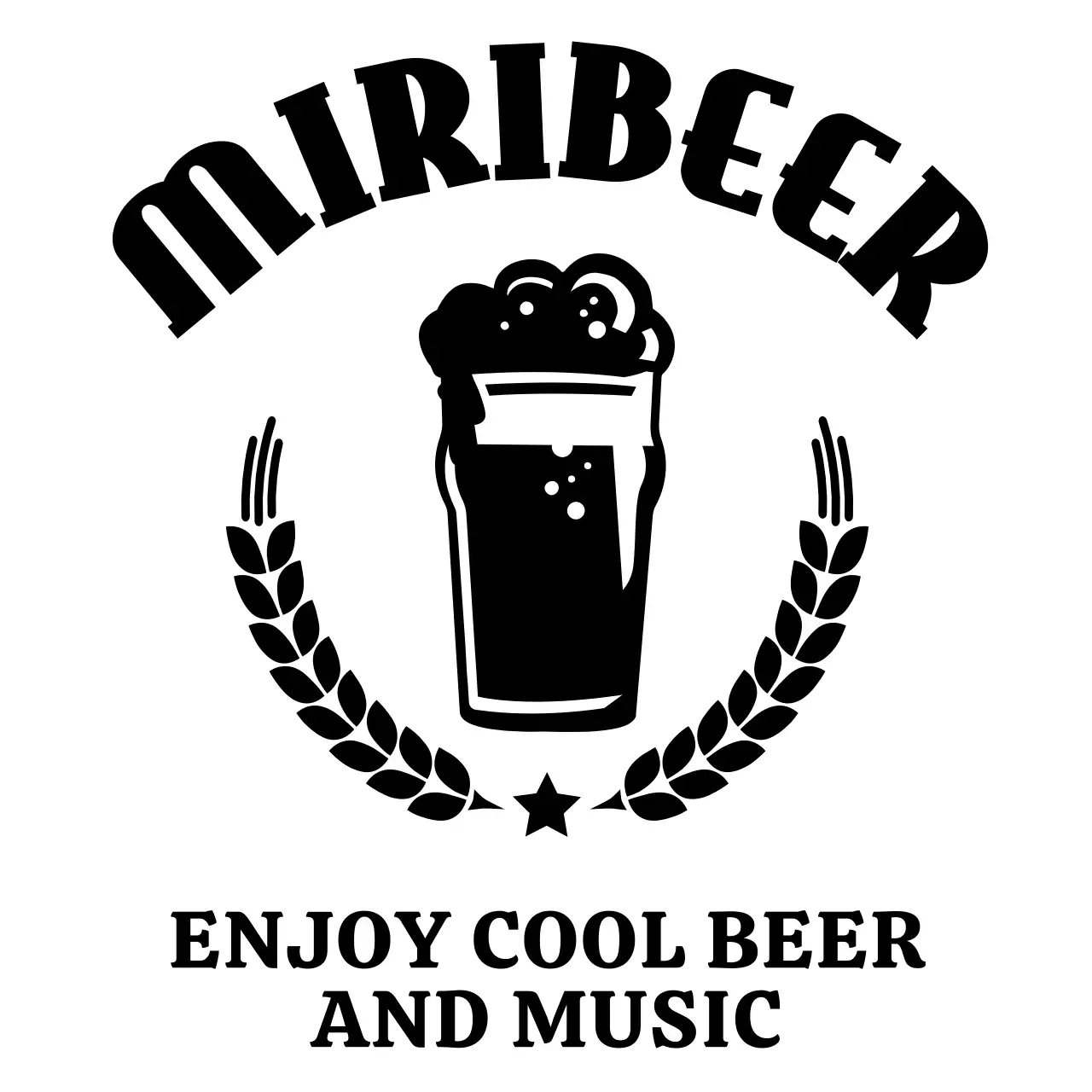 Konsep Brewery dengan Logo Ilustrasi Sederhana Berwarna Hitam