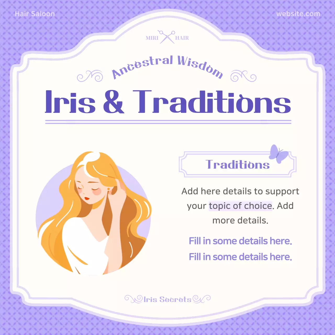 Purple Elegant Hair Promotion Instagram Carousel