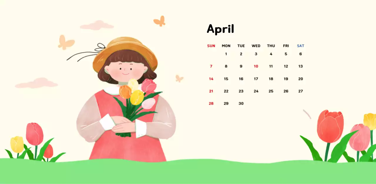 New Year's calendar with a warm, illustrated feel