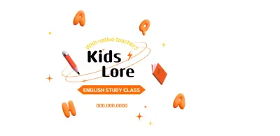 Children's English class with an attractive orange and black color scheme