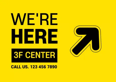 Yellow Bold Location Announcement Poster