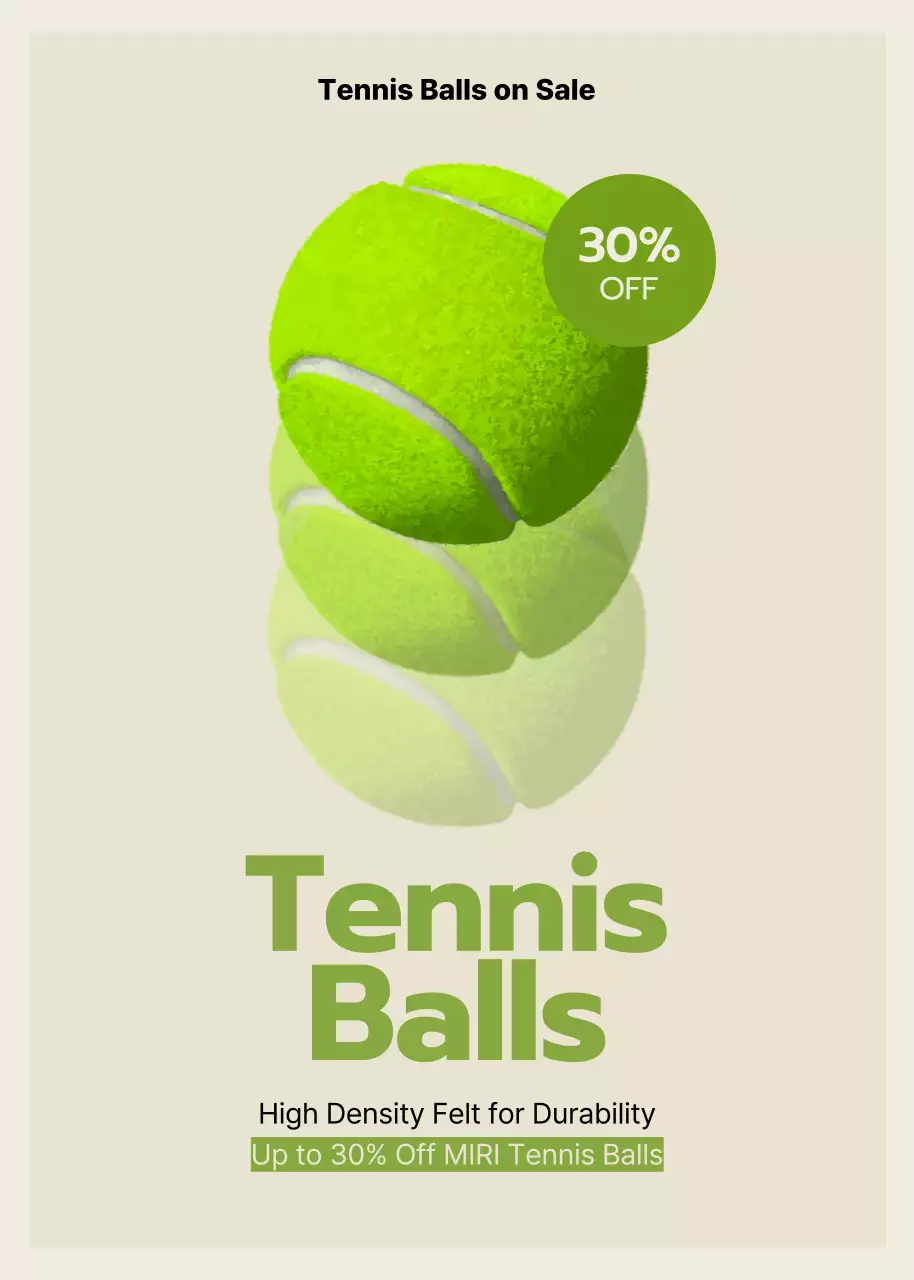Poster Promosi Tenis Minimal Hijau
