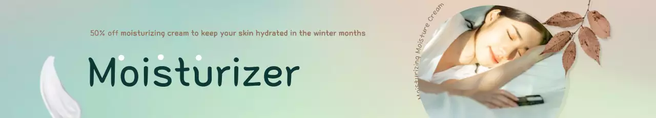 Banner promocional de cuidados com a pele elegante e menta