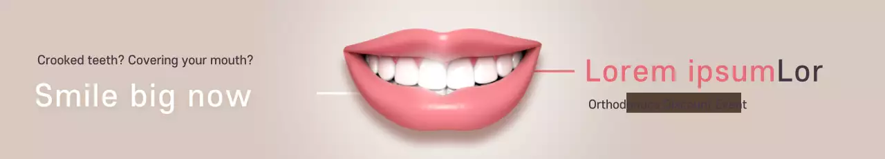 Banner de promoção de ortodontia moderna bege